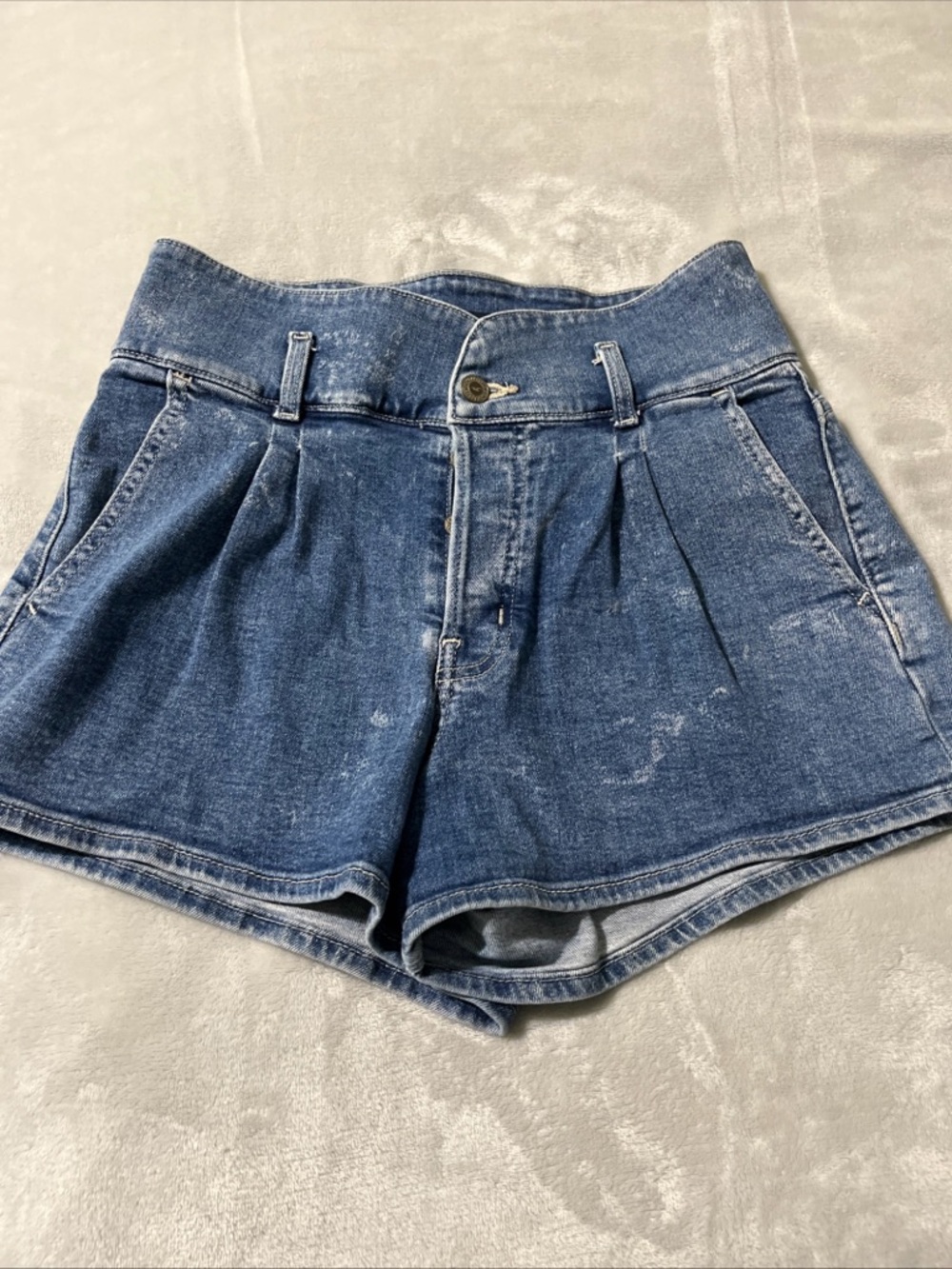 Vintage Hollister High Rise Mom Shorts Womens W29 Blue Acid Wash Button Fly 90s